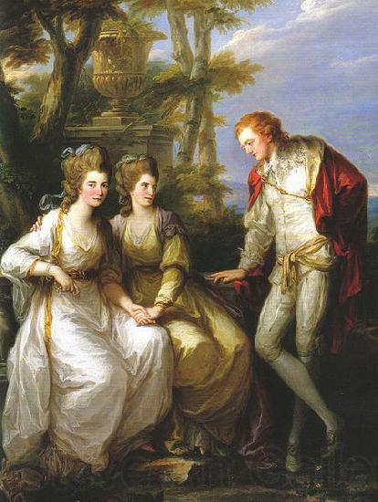 Angelica Kauffmann Portrait of Lady Georgiana, Lady Henrietta Frances and George John Spencer, Viscount Althorp. Norge oil painting art